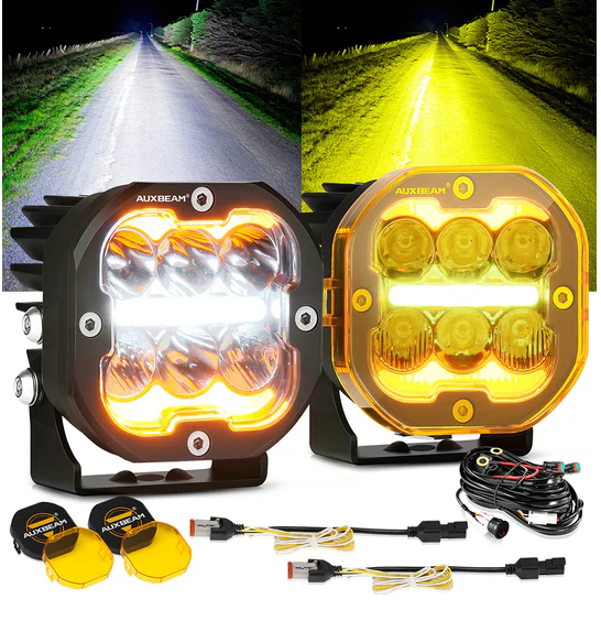 XP-ULTRA Series 3 Inch 84W LED Combo Pod Light Off Road Lights with White DRL&Amber Turn Signal Light