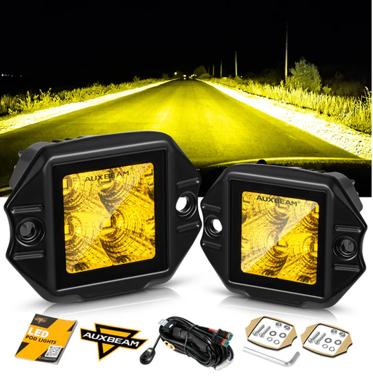 3.5Inch 40W Flush Mount LED Pod Amber Flood Offroad Light