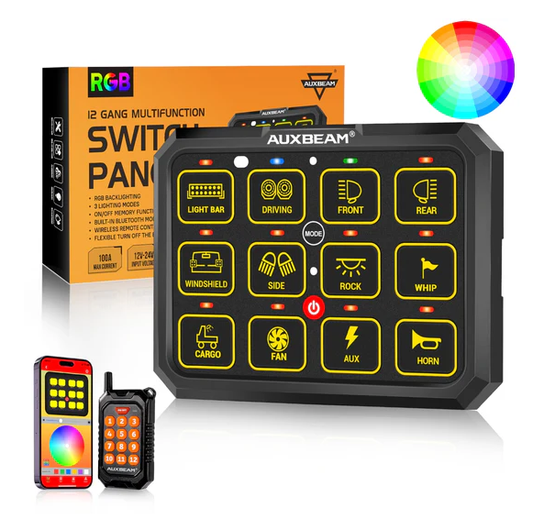 AC-1200 RGB Switch Panel with APP&Remote Control, Toggle/ Momentary/ Pulsed Mode Supported(One-Sided Outlet)
