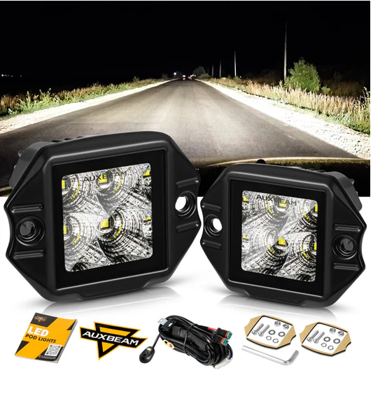 3.5Inch 40W Flush Mount LED Pod White Flood Offroad Light